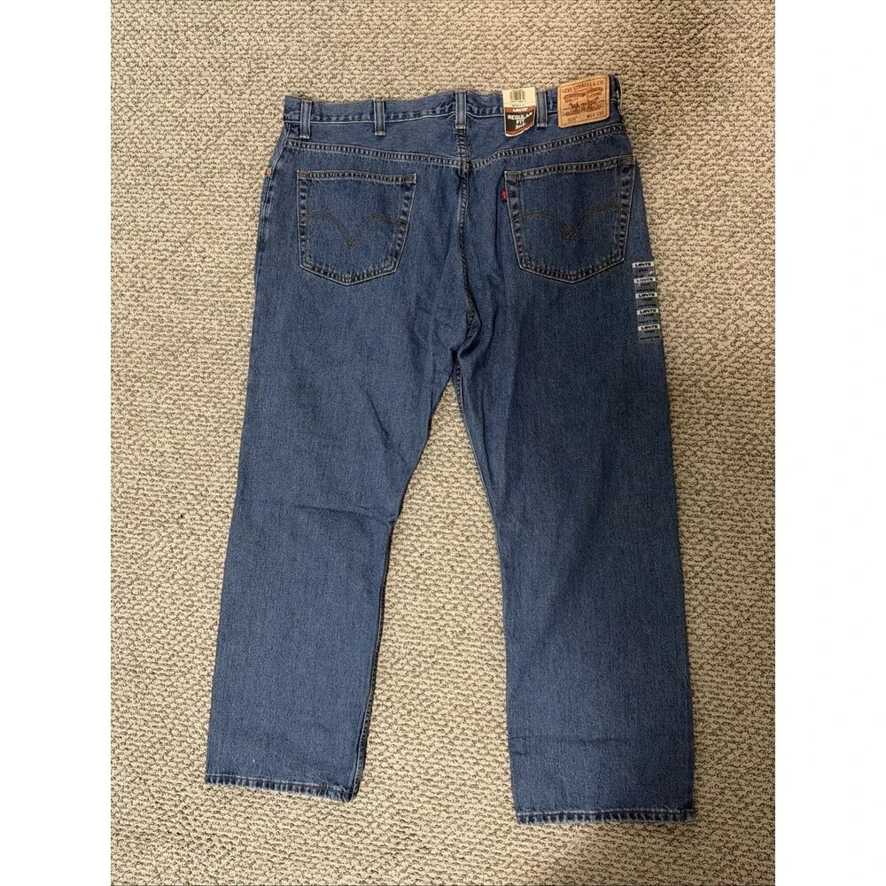 Levi's 505 Regular Fit Straight Leg Jeans Men's 44x30 New 2008 Blue Denim NWT